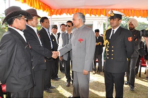 Governor of Arunachal Pradesh Lt. Gen (Retd) Nirbhay Sharma meeting Ex-Servicemen in the At Home function at Raj Bhawan, Itanagar on 26th January 2015